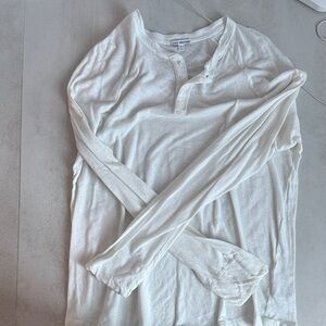 James Perse Cream Long Sleeve Henley